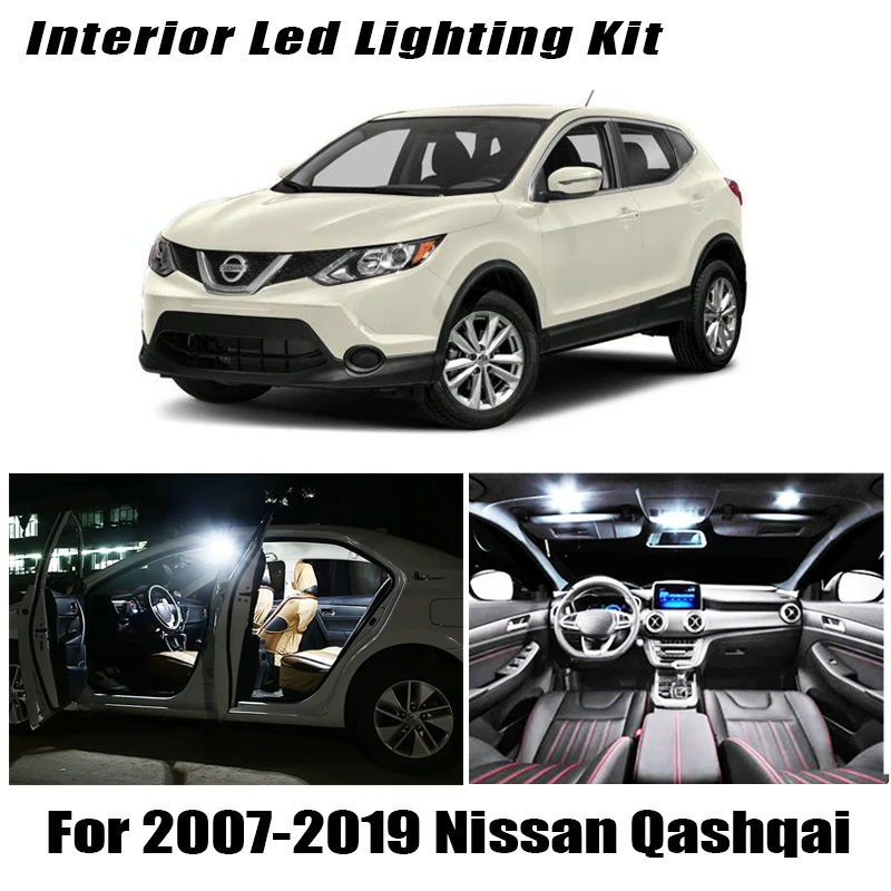 10 шт. x Canbus Error Free для 2007 2019 Nissan Qashqai J10 J11 светодиодный лампы Интерьер крыши