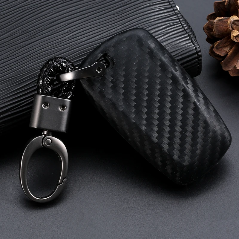 

Carbon Fiber Silica gel Auto Key Cover Shell Case For Bmw New 1 3 4 5 6 7 Series F10 F20 F30 Smart 3 Buttons Accessories