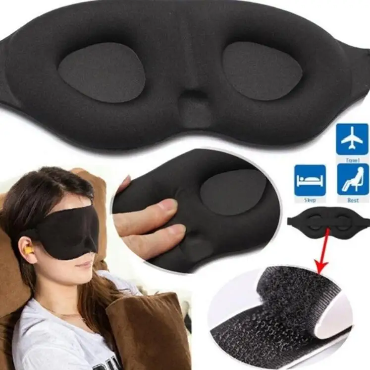 

3D Sleeping eye mask Travel Rest Aid Eye Mask Cover Patch Paded Soft Sleeping Mask Blindfold Eye Relax Massager Beauty Tools