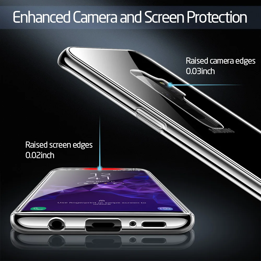 Для samsung S9 чехол, ESR для samsung S9 Plus чехол из закаленного стекла жесткий чехол+ ТПУ Рамка для samsung S9 для Galaxy S9 plus