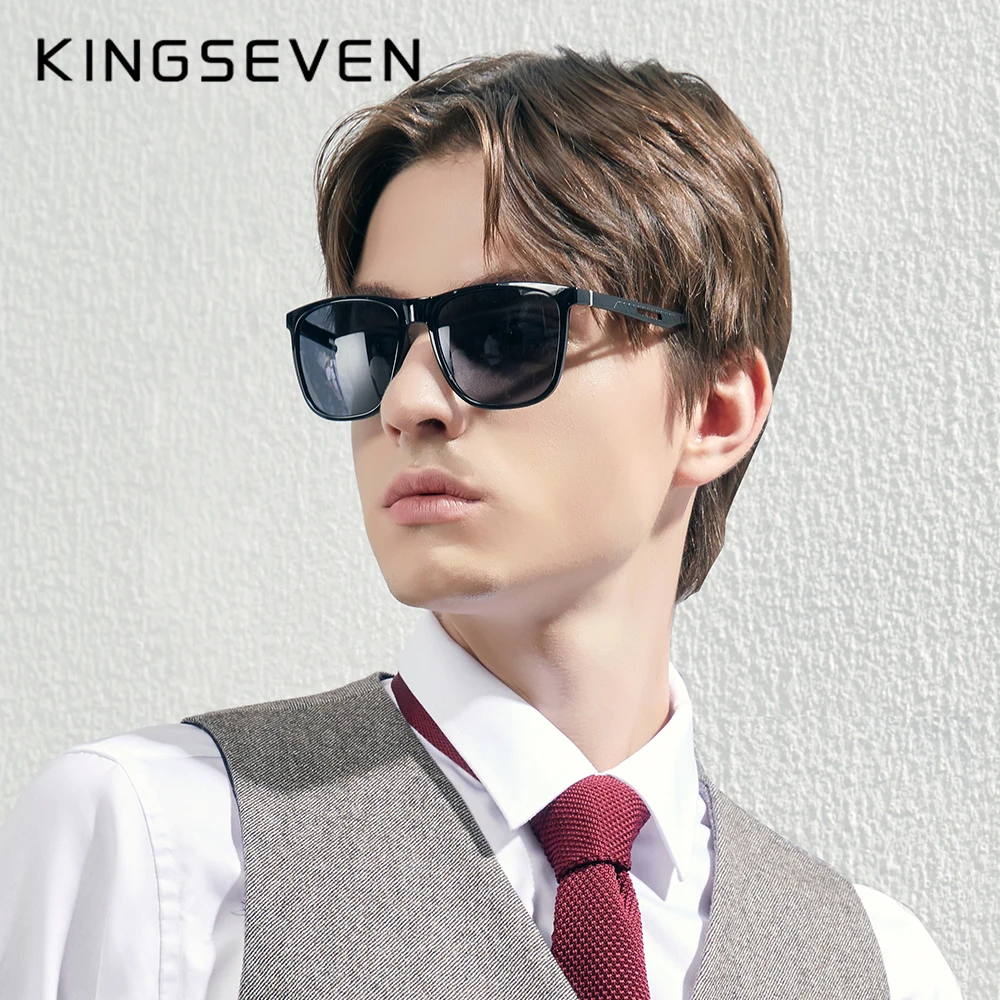 نظارات شمسية للرجال بإطار TR90 من KINGSEVEN موديل 2021 مستقطبة مربعة الشكل للنساء بإطار UV400 Oculos De Sol