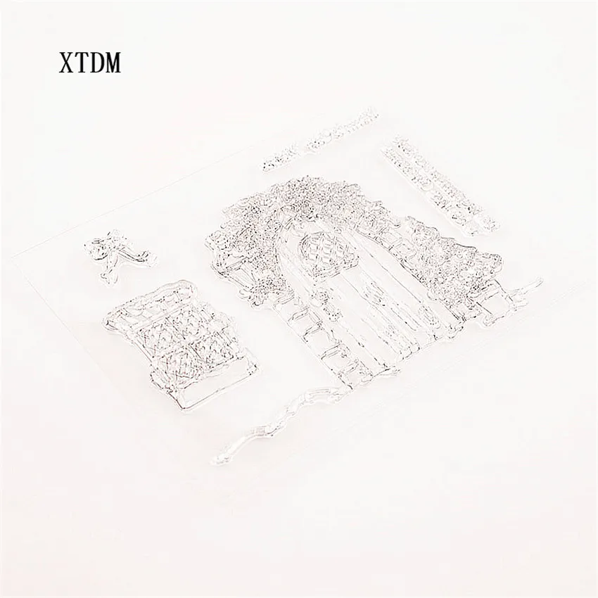 Горячая Распродажа прозрачные штампы с деревянной дверью/силиконовые