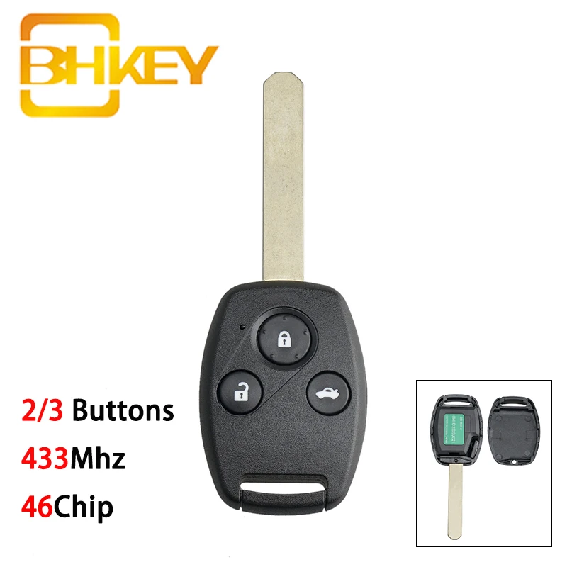 Ключ BHKEY для Honda 2/3 кнопки чип ID46 умный Автомобильный ключ CRV Civic Insight Ridgeline Accord 2003 2009