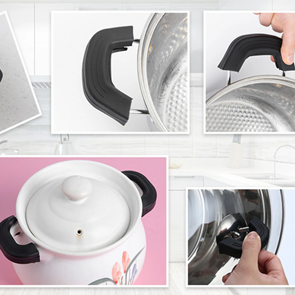 2 Pair Silicone Hot Handle Holder Scald-Proof Heat Resistant Pot Grip Cover For Frying Pans Griddles Skillets Dropship | Дом и сад