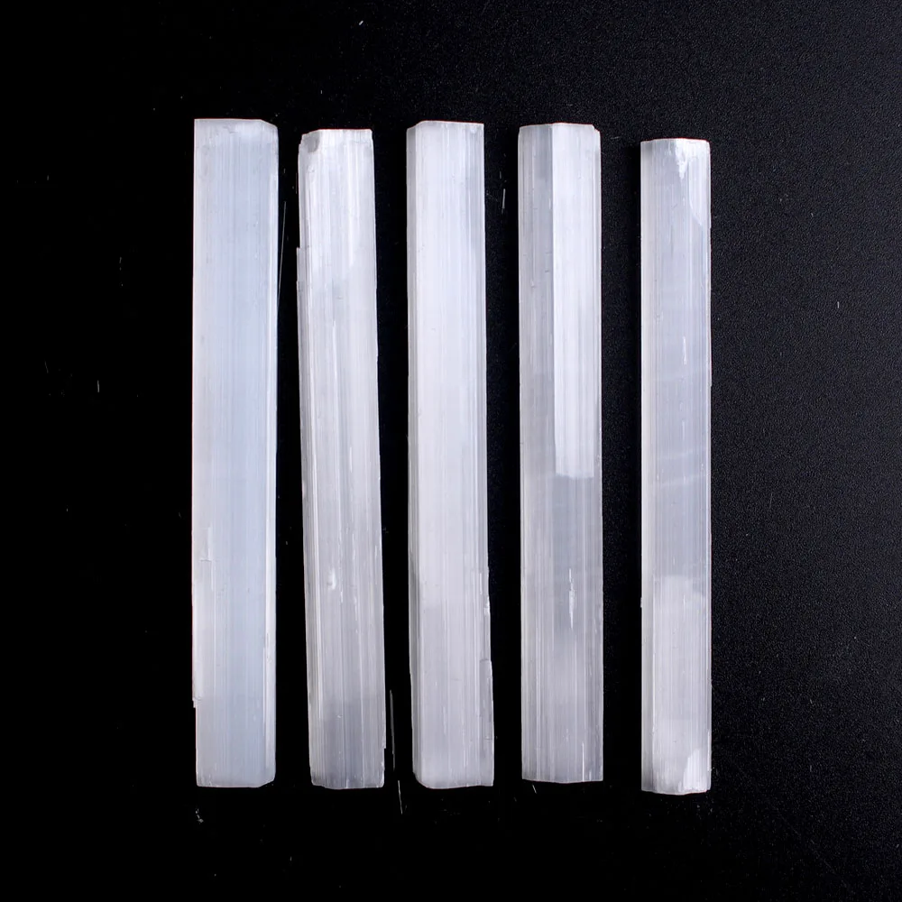 

10pcs Natural White Selenite Crystal Stick Chips Gypsum Quartz Rough Minerals Specimen Point Healing Stone Home Decoration