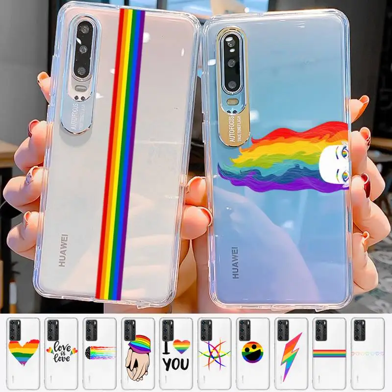 

YNDFCNB Gay Lesbian LGBT Rainbow Pride Phone Case For Huawei P 20 30 40 pro lite Psmart2019 Honor 8 10 20 Y5 6 2019 Nova3E