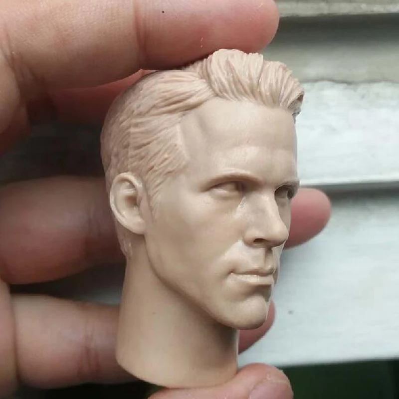 Лидер продаж 1/6 голова Райана Рейнольдса без рисунка Неокрашенная подходит для