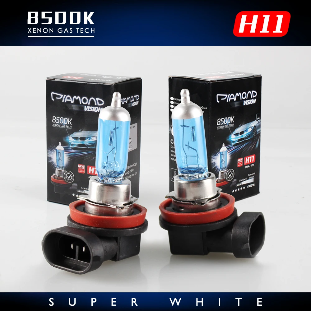 2шт/1 пара H11 галогеновые лампы Автомобильная Лампа фара 12V 55W галогенная лампа