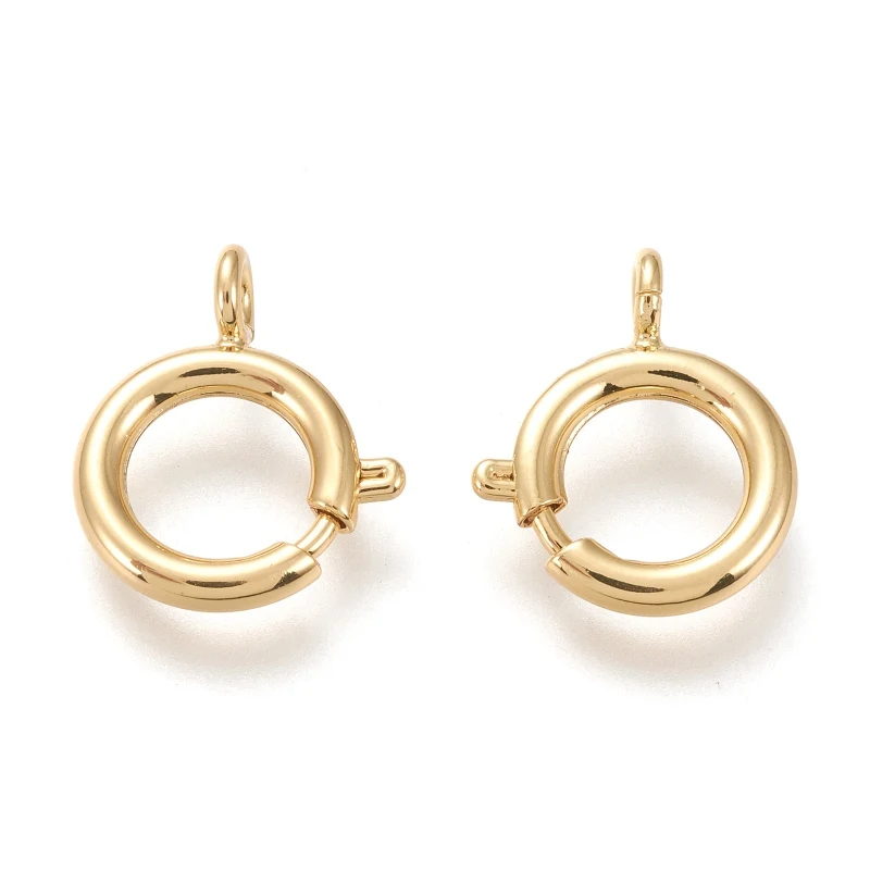 

10pcs Brass Spring Ring Clasps Hooks Connector for Jewelry Making DIY Bracelet Necklace Accessories Findings 16.5x13.5x2~4.5mm