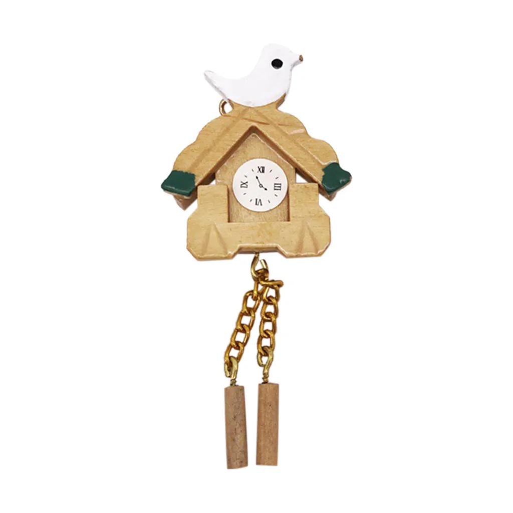 2019 Изысканная миниатюра настенные часы с птицей для 1/12 кукольного домика