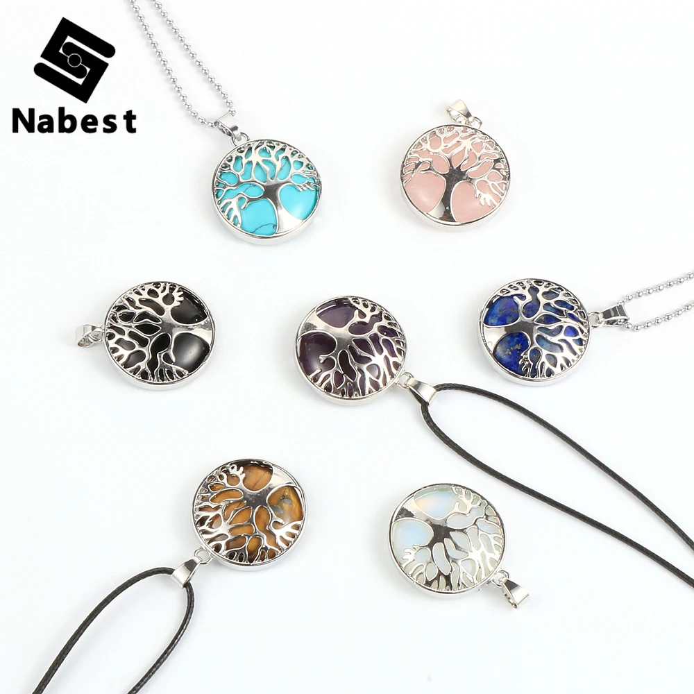 Женское и мужское ожерелье с подвеской из натурального камня аметисты тигровый