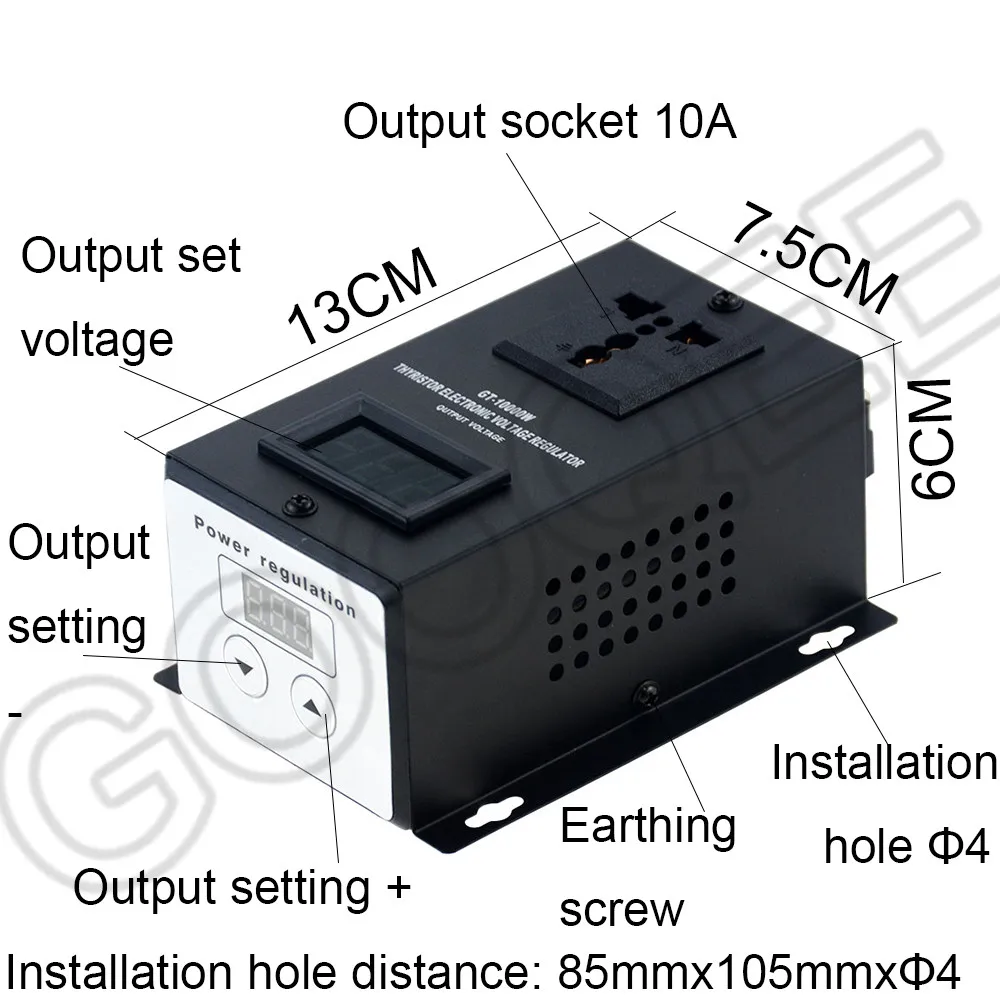 Регулятор напряжения электронный SCR для электрических моторов высокой мощности на 1 шт. 220 В AC 10000 Вт для регулирования температуры и скорости сверлильных машин.