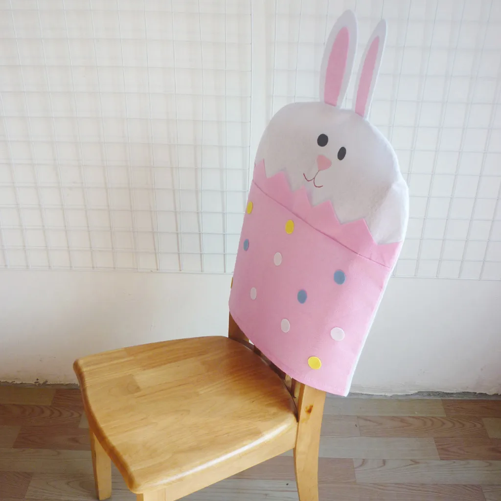 

Kitchen Home Decor Textile Easter Chair Covers Chair Easter Lovely Bunny Chick Back Covers Chair Protector Cover Slipcover