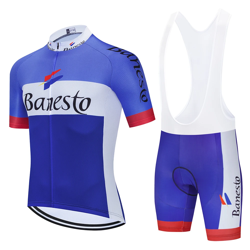 

Banesto Cycling Clothing Men Team Cycle Jersey Set Uniform Bicycle Ropa Ciclismo Maillot Road Bike Short Sleeve Shirts Quick Dry