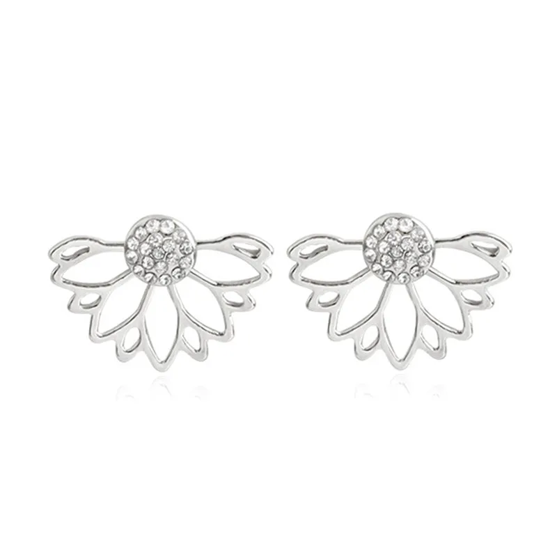 1 шт. Роскошные висячие серьги с крыльями за ушами для женщин круглые кубическим