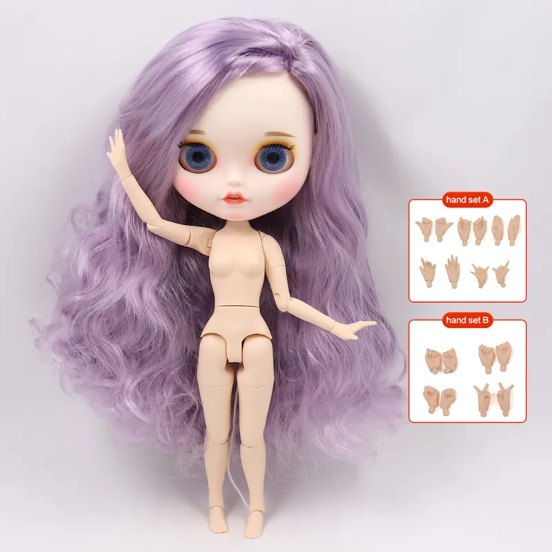 Nude doll ICY Blyth кукла на заказ с руками Набор для тела Новая Улыбка Рот матовое лицо 1/6 игрушки BJD DIY модные куклы подарок для девочки специальное предложение - Цвет: Nude doll
