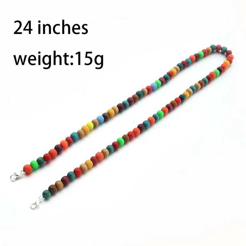 

2020 Handmade Colorful Wood Acrylic Beads Mask Lanyard Vintage Mask Chain Holder Women Necklace Jewelry