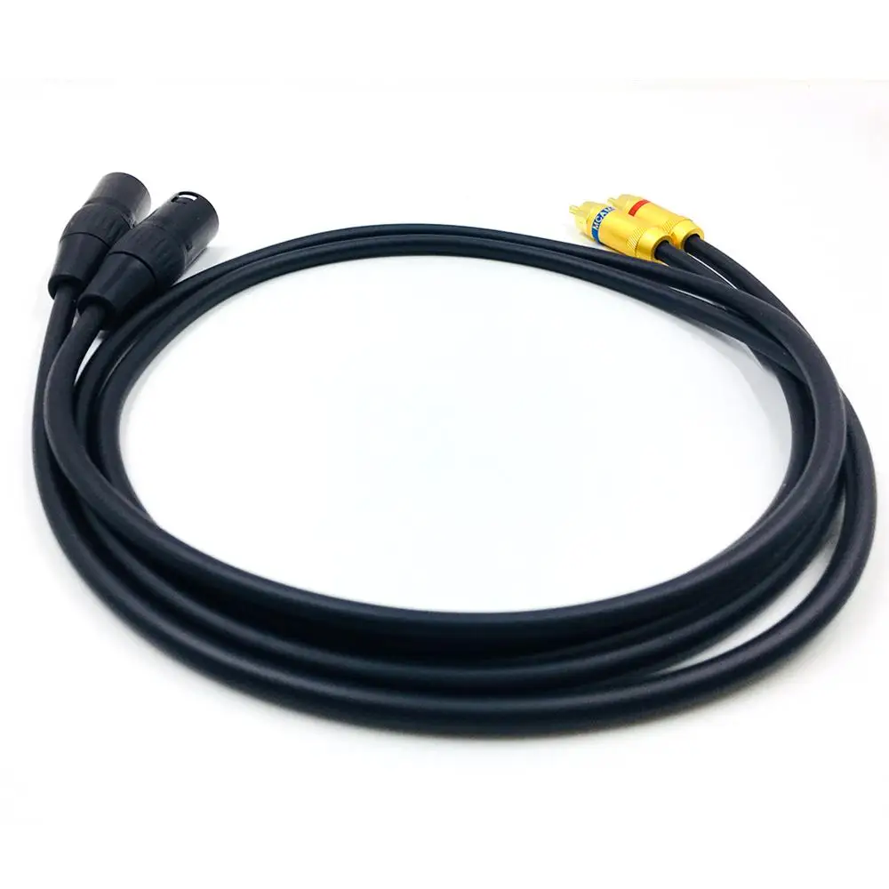 Качественный кабель с двумя штекерами 2RCA и XLR для наушников Hi Fi аудиокабель