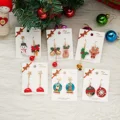 Новые рождественские Висячие серьги для женщин, снежинка, снеговик, колокольчики, лось, асимметричные Висячие серьги для девочек, рождественские украшения, подарки - фото