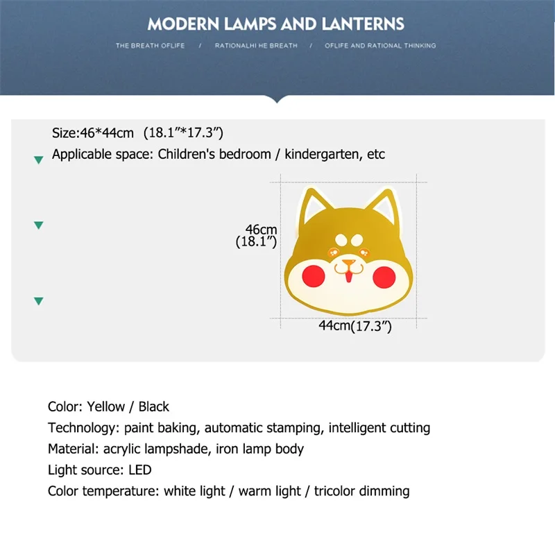 

BRIGHT Children's Ceiling Lamp Dog Modern Fashion Suitable For Children's Room Bedroom Kindergarten