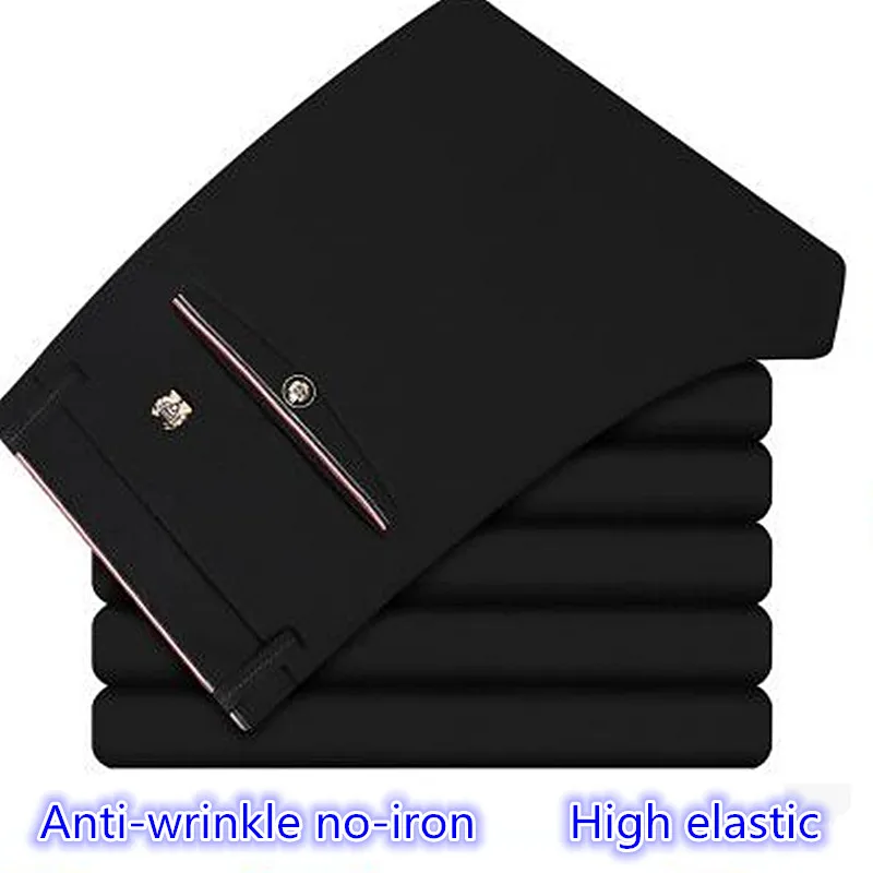 Брюки карго мужские прямые эластичные модные длинные классические деловые