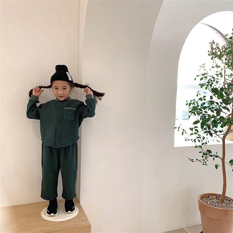 Girls Suit Sweatshirts +Pants Cotton 2Pcs/Sets 2021 Cardigan Winter Autumn Plus Thicken Warm Sportswear Children Clothing