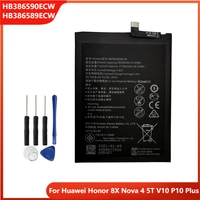 replacement phone battery hb386590ecw for huawei honor 8x nova 4 5t v10 p10 plus battery hb386589ecw with free tools 3650mah