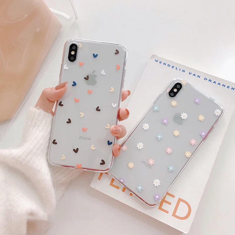 

Floral Flower Love Silicone Soft Phone Case For iPhone 6 6s 7 8 Plus 2020 SE X XR XS Max 11 11Pro Max 12 12Pro Max Pro Mini Case
