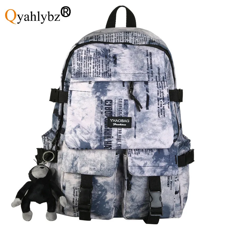 

Qyahlybz harajufeng college student travel backpack large capacity fashion backpacks nylon shoulder bag for men and women