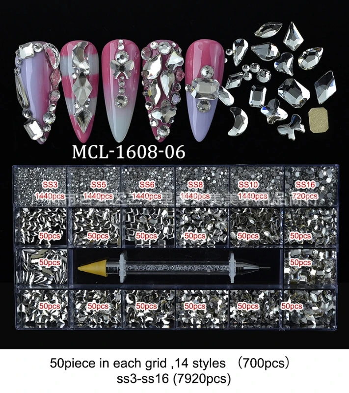 

Multi Shapes Rhinestones Glass Flatback Professional Nail Art Decorations DIY Nails DIY Craft with Rhinestones Picker