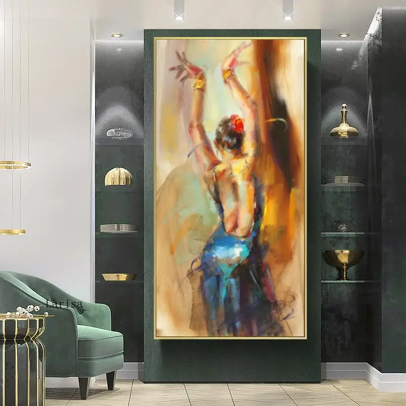

Modern Half Naked Women Wall Art Oil Painting Prints On Canvas Abstract Dancing Girl Poster Picture Living Room Aisle Decor