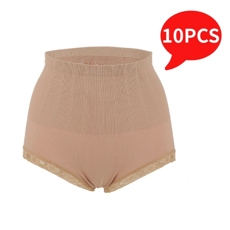 10pcs Dark Skin Треугольный корсет для коррекции живота, бандаж для живота, женский пояс с высокой талией, трусики для коррекции живота, корсет для связывания, пояс для послеродового пояса - Цвет: 10pcs Dark Skin
