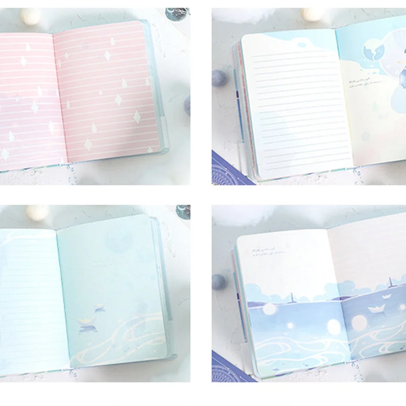4 шт. маленькая свежая книга с цветной внутренней страницей b6 блокнот для