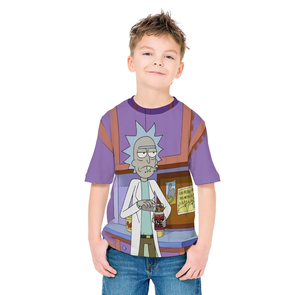 

2021 Kids Cartoon 3D Print T-Shirts Boys Girls Toddler Tee Tops Harajuku Streetwear Summer Children Cartoon Animate Tshirts