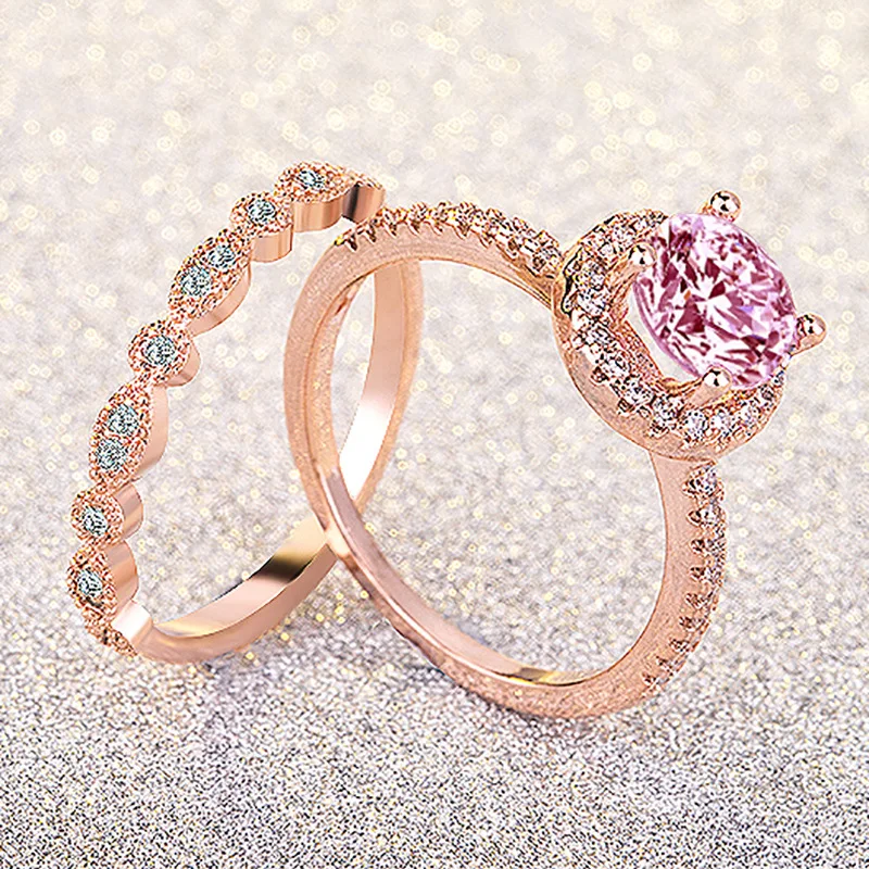 925 Новое Розовое золото круглый набор относится к женским подаркам Европейская и