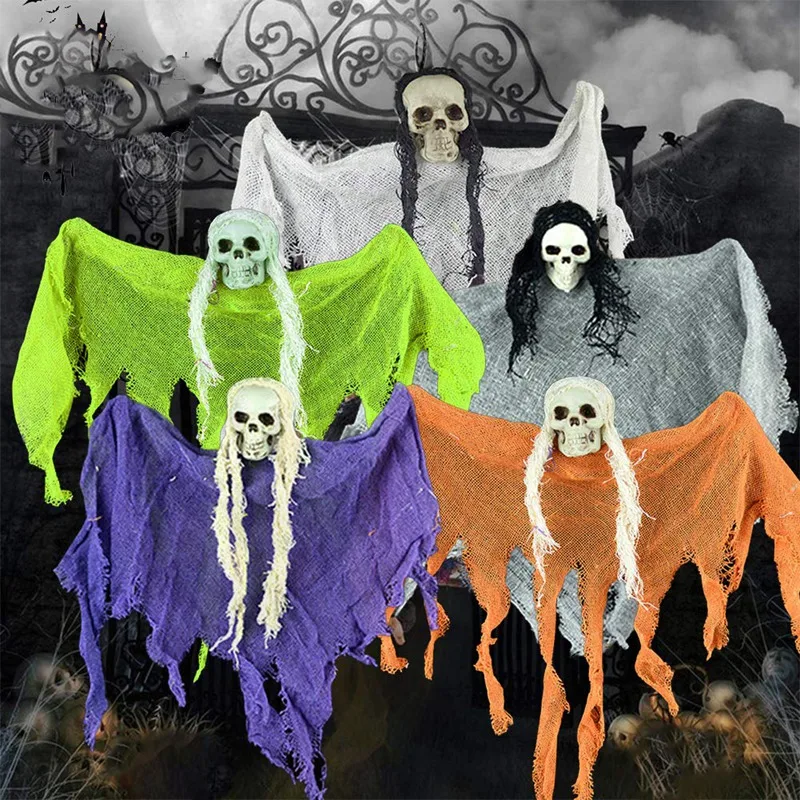 Страшные Висячие привидения Хэллоуин реквизит украшение страшный череп
