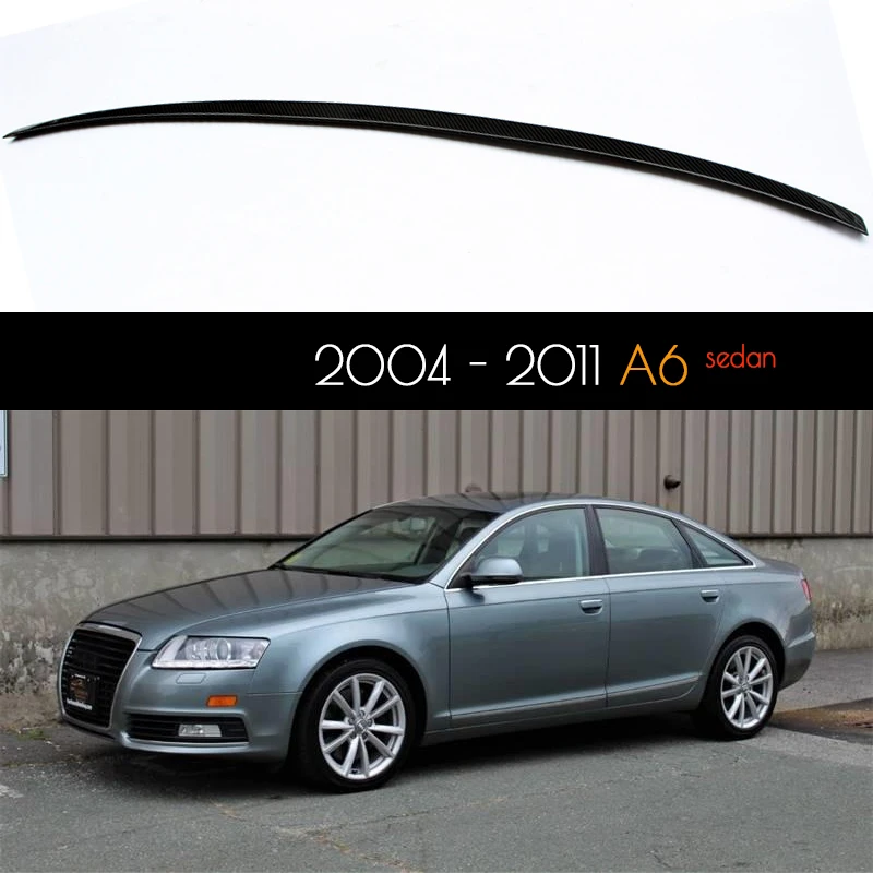 

3*3 3K Twill Carbon Fiber Rear Trunk Spoiler Car Wing Fit for Audi A6 C6 (2004 - 2011) 4-Door Sedan