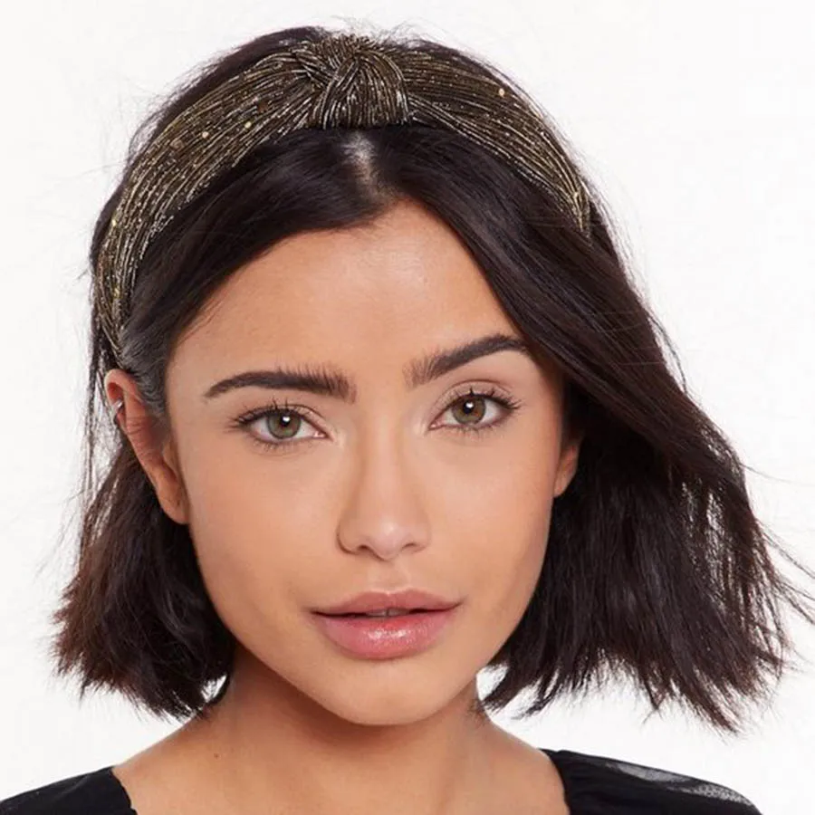 Женская Блестящая повязка на голову Haimeikang блестящая с блестками перекрестным