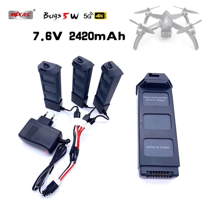 Обновленная батарея MJX B5W 4K 7 6 В 2420 мАч Радиоуправляемый Дрон для R/C Bugs 5 Вт