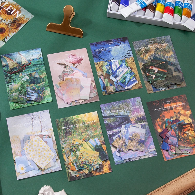 

45Pcs/Bag Vintage Scenery Paintings Paper Sticker Package DIY Diary Journal Decoration Sticker Album Scrapbooking