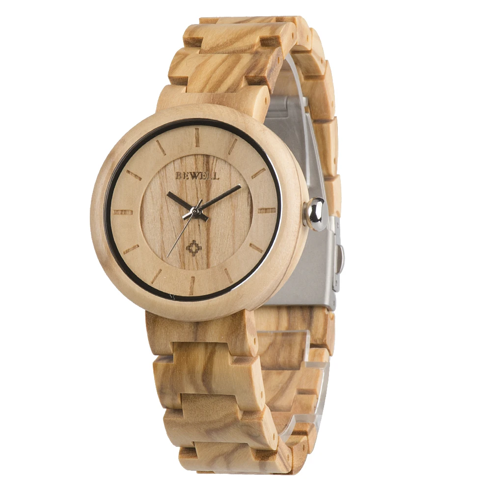 

Bewell Wooden Watches for Women Luxury Brand Ladies Dress Watches Fashion Quartz Wristwatches relogio feminino Clock ZS-W155A