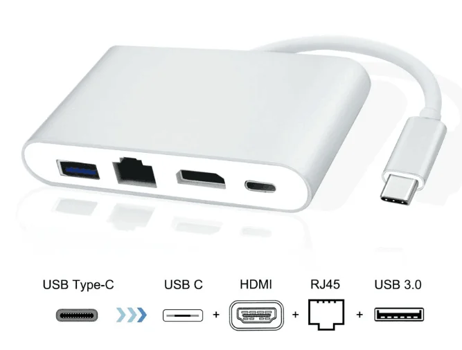 4 IN1 USB C HUB S BKSCY USB-C концентратор типа C к USB 3,0 Thunderbolt 3 HDMI 3,5 мм аудио RJ45 адаптер для MacBook Pro samsung Galaxy S9 USB C концентратор - Цвет: 4 IN1 USB C HUB S