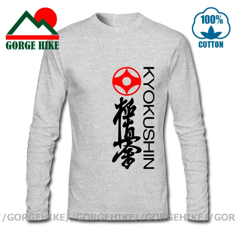 2019 модная свободная черная футболка с длинным рукавом мужские футболки Kyokushin Karate