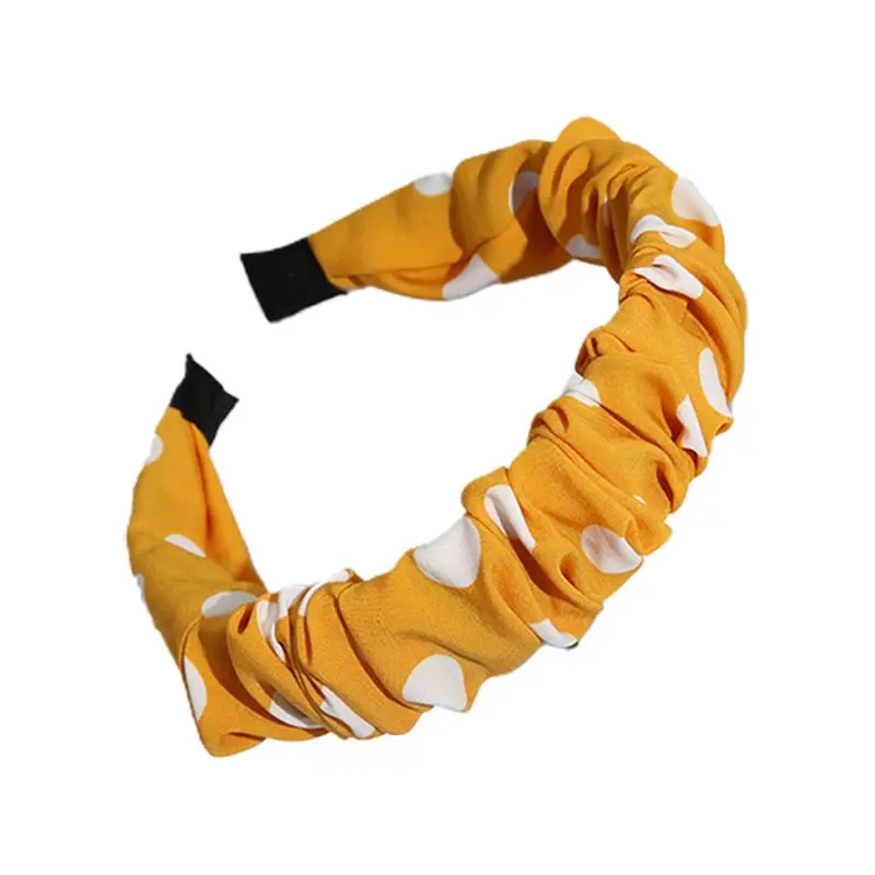 Женский обруч для волос с рюшами ободок из толстой кишки повязка в горошек