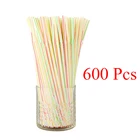 600 шт., пластиковые длинные гибкие трубочки для напитков