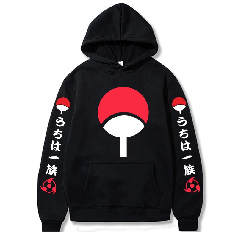 

Anime Naruto Clothes Uchiha Kakashi Write Round Eye Hooded Sweatshirt Streetwear Women Plus Size Hoodies