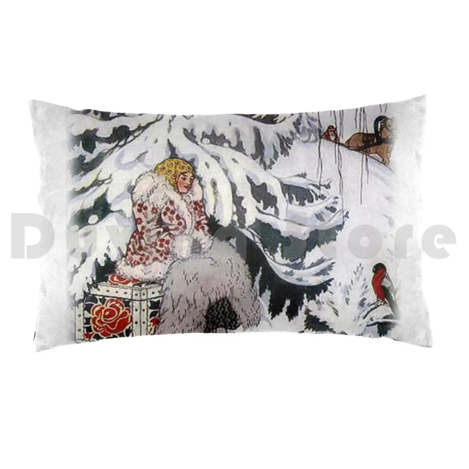 Там она была хорошая меховая накидка на плечи и дорогие наволочки вокруг нее-из