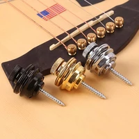 1pc gritar strap easy fix and remove screw flat head chrome plated straplock strap lock for acoustic electric guitar bass screw