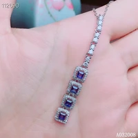kjjeaxcmy fine jewelry 925 silver inlaid natural sapphire gemstone vintage necklace luxury ladies pendant support check