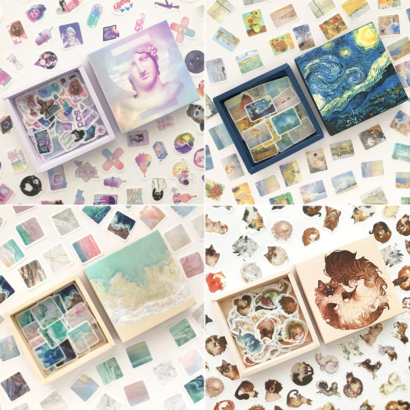 

200Pcs/Box Cartoon Series Stickers Aesthetic Stickers Decorative Diary Stickers